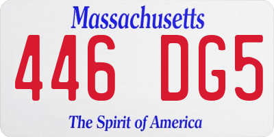 MA license plate 446DG5