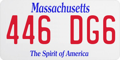 MA license plate 446DG6