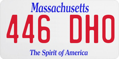 MA license plate 446DH0