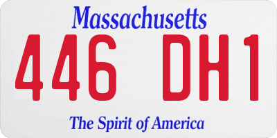 MA license plate 446DH1