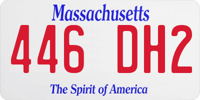 MA license plate 446DH2