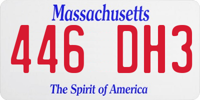 MA license plate 446DH3