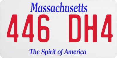 MA license plate 446DH4