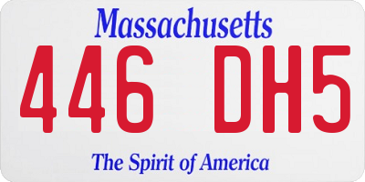 MA license plate 446DH5