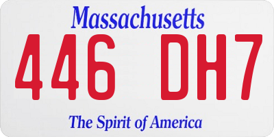 MA license plate 446DH7