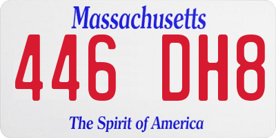 MA license plate 446DH8