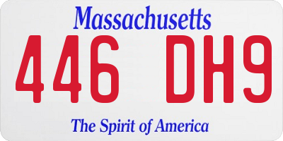 MA license plate 446DH9