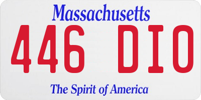 MA license plate 446DI0