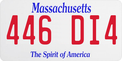 MA license plate 446DI4
