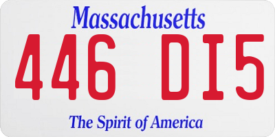 MA license plate 446DI5