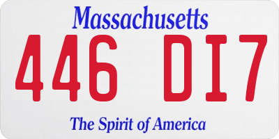 MA license plate 446DI7
