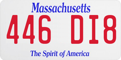 MA license plate 446DI8