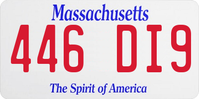MA license plate 446DI9