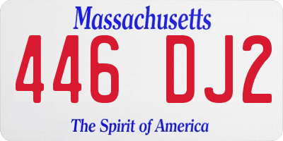 MA license plate 446DJ2