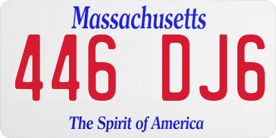 MA license plate 446DJ6