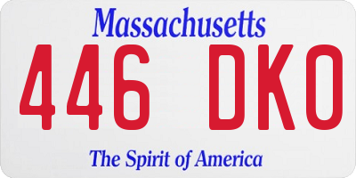 MA license plate 446DK0