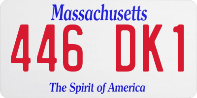 MA license plate 446DK1