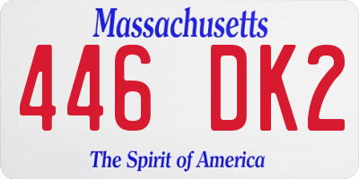 MA license plate 446DK2