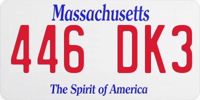 MA license plate 446DK3