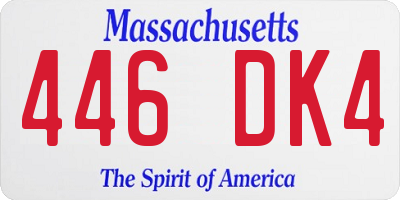 MA license plate 446DK4
