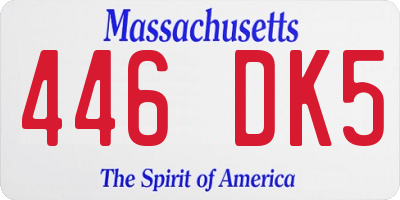 MA license plate 446DK5