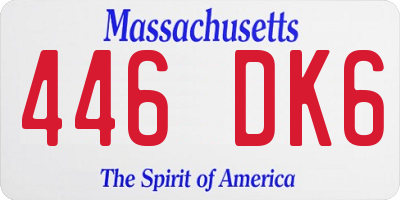 MA license plate 446DK6