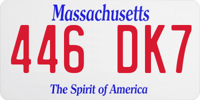 MA license plate 446DK7