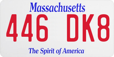 MA license plate 446DK8