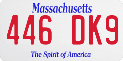 MA license plate 446DK9
