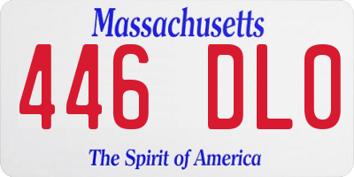 MA license plate 446DL0