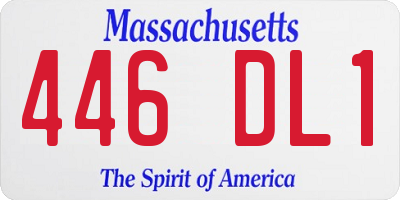 MA license plate 446DL1