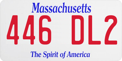 MA license plate 446DL2