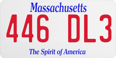 MA license plate 446DL3