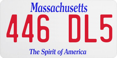 MA license plate 446DL5