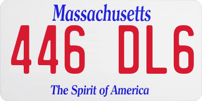 MA license plate 446DL6