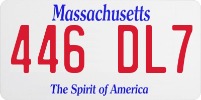 MA license plate 446DL7