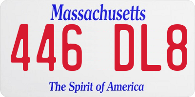 MA license plate 446DL8