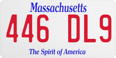 MA license plate 446DL9