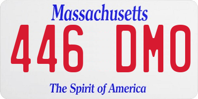 MA license plate 446DM0