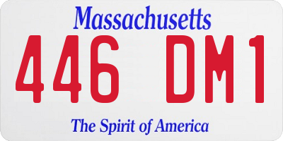 MA license plate 446DM1