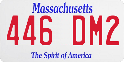 MA license plate 446DM2