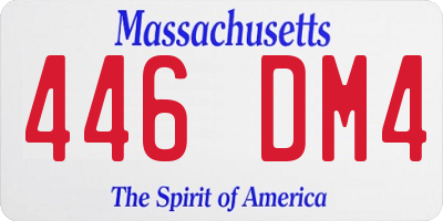 MA license plate 446DM4