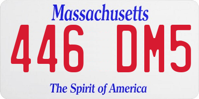 MA license plate 446DM5