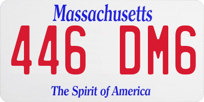 MA license plate 446DM6