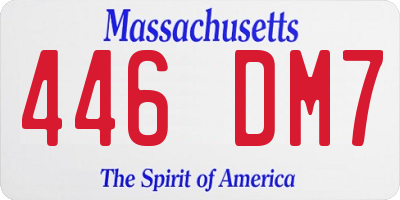 MA license plate 446DM7