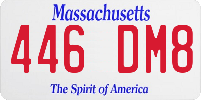 MA license plate 446DM8