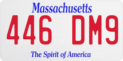 MA license plate 446DM9
