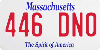 MA license plate 446DN0