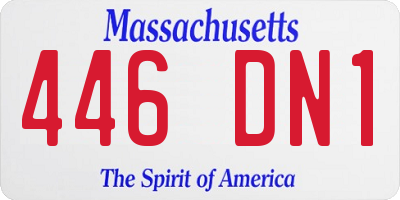 MA license plate 446DN1