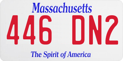 MA license plate 446DN2